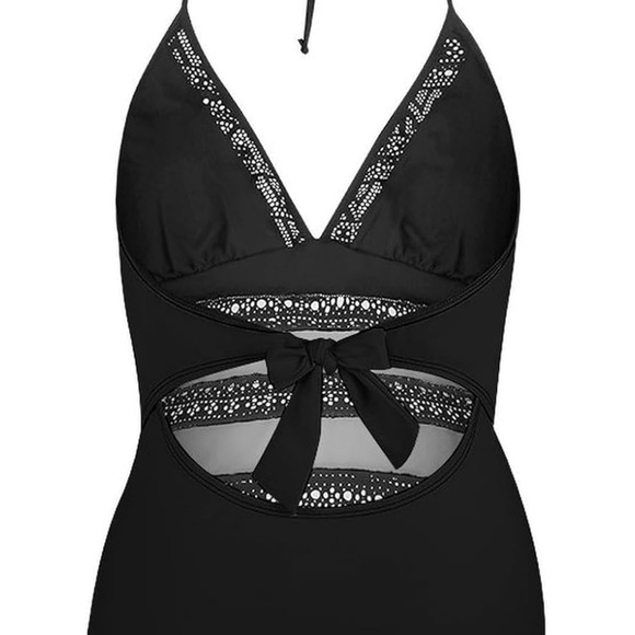 NWOT Chic Black Women's One-Piece Swimsuit - Picture 8 of 11
